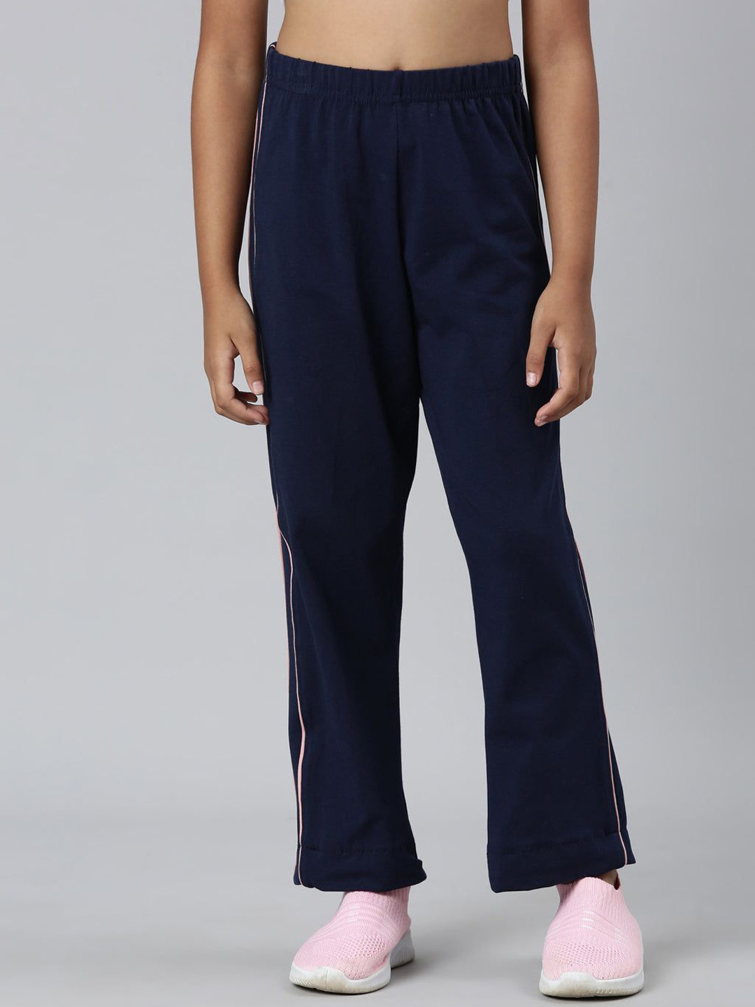 

Go Colors Girls Mid Rise Track Pants, Navy blue
