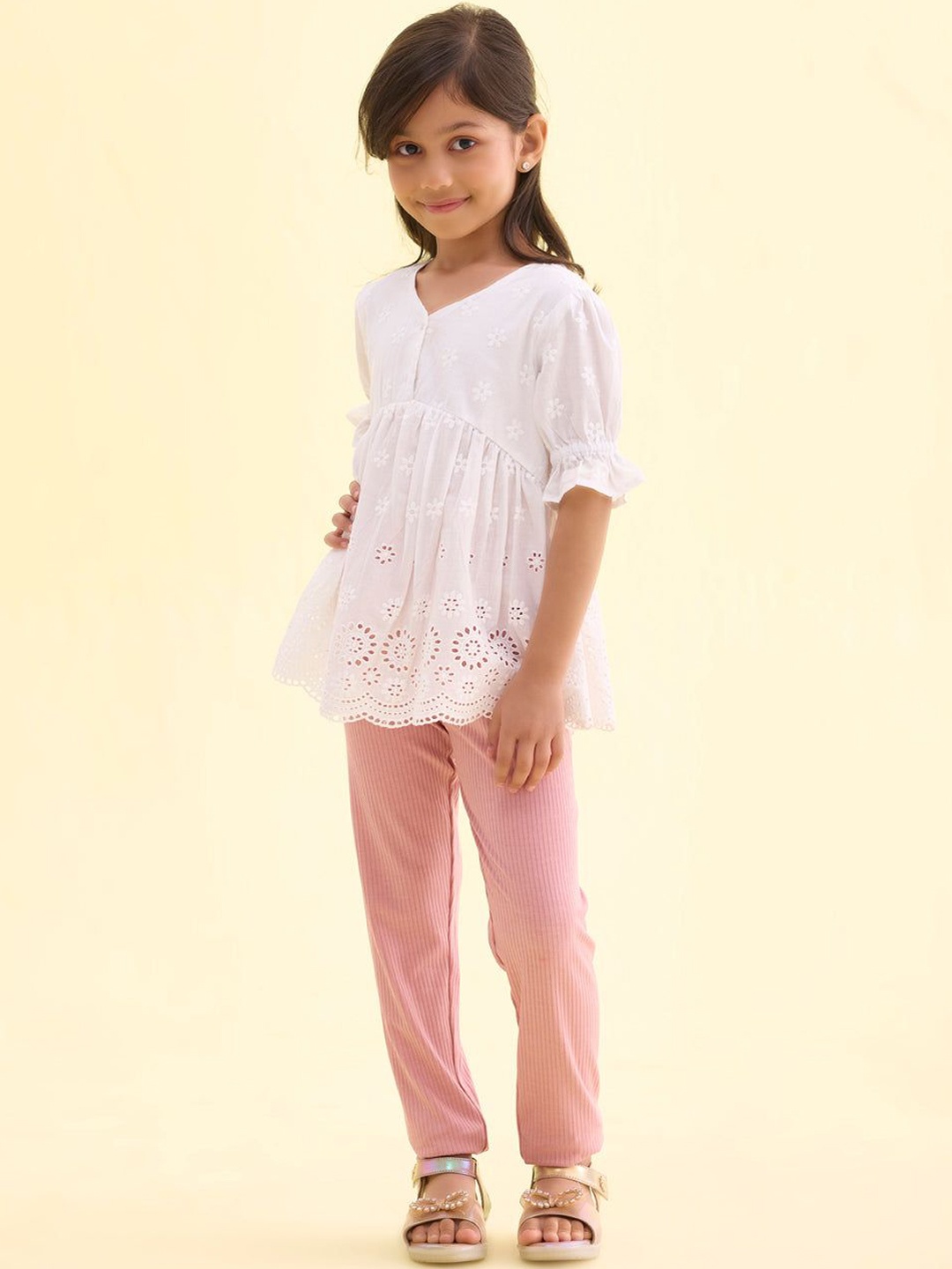 

Go Colors Girls Ankle-Length Leggings, Pink