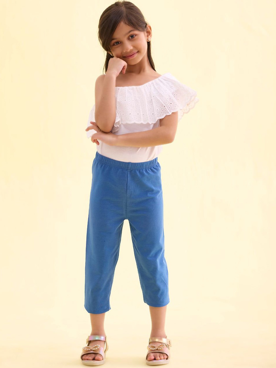 

Go Colors Girls Slim Fit Ankle Length Leggings, Blue