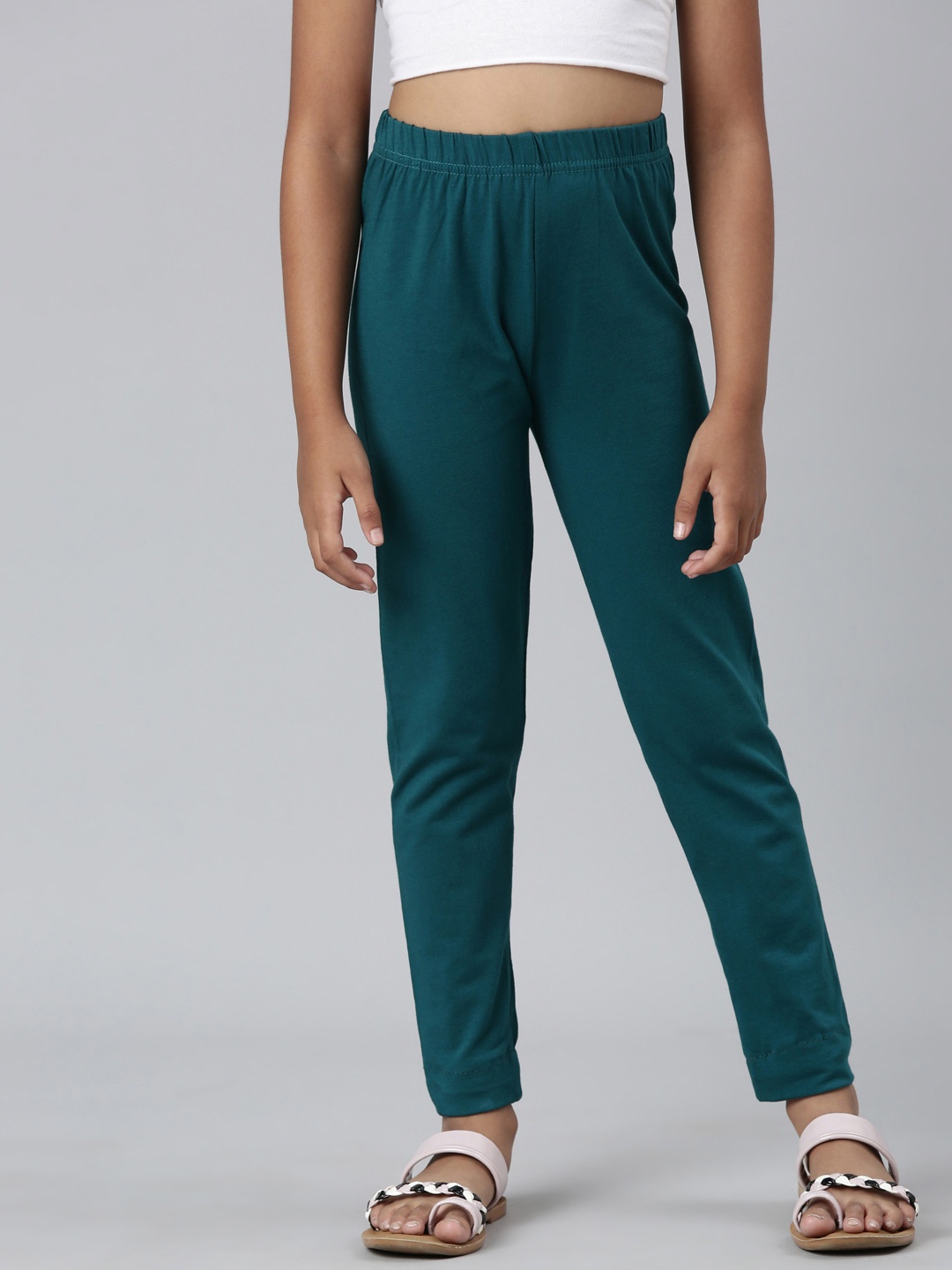 

Go Colors Girls Ankle Length Leggings, Green
