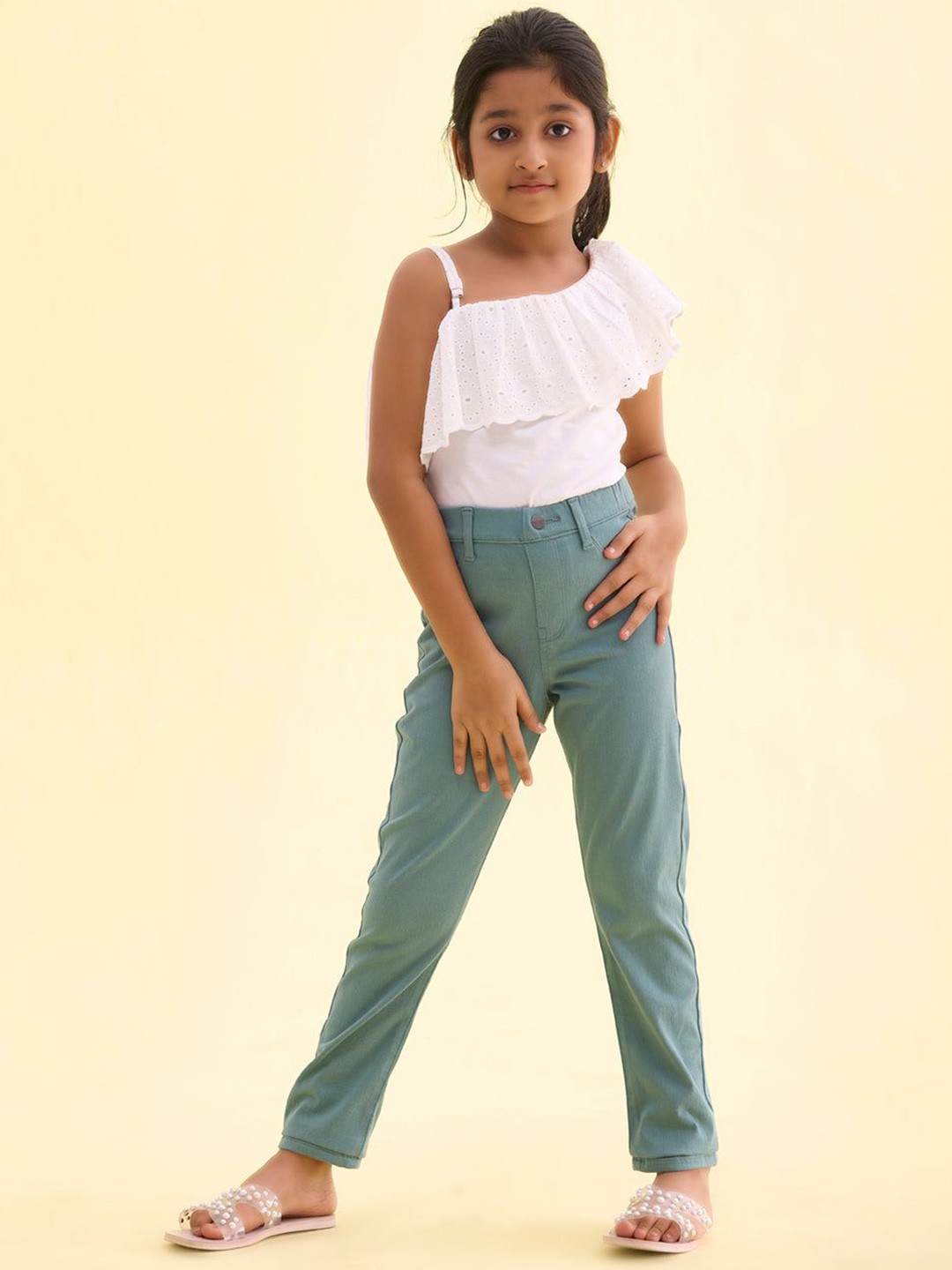 

Go Colors Girls Slim Fit Jeggings, Teal