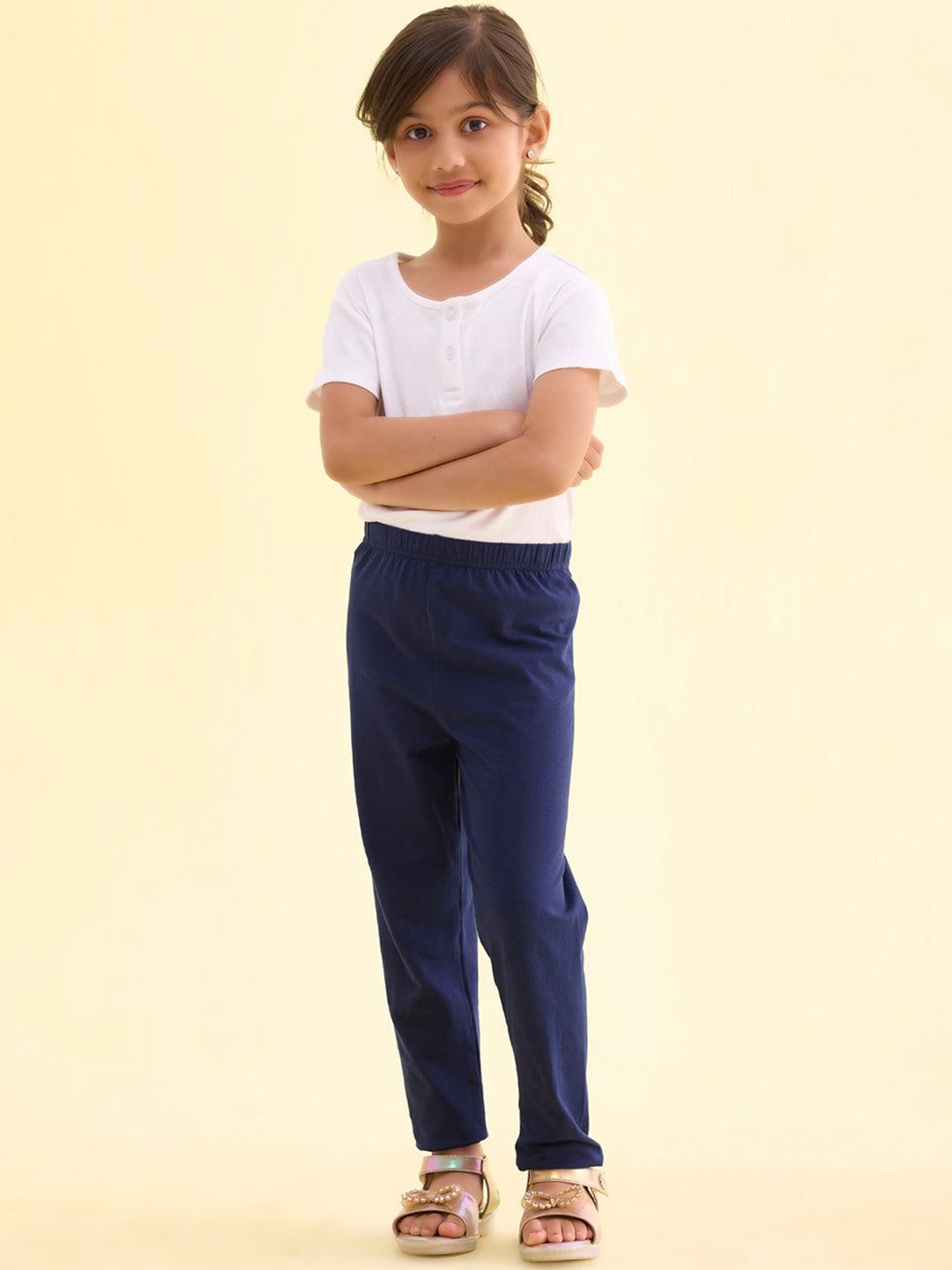 

Go Colors Girls Ankle-Length Leggings, Navy blue