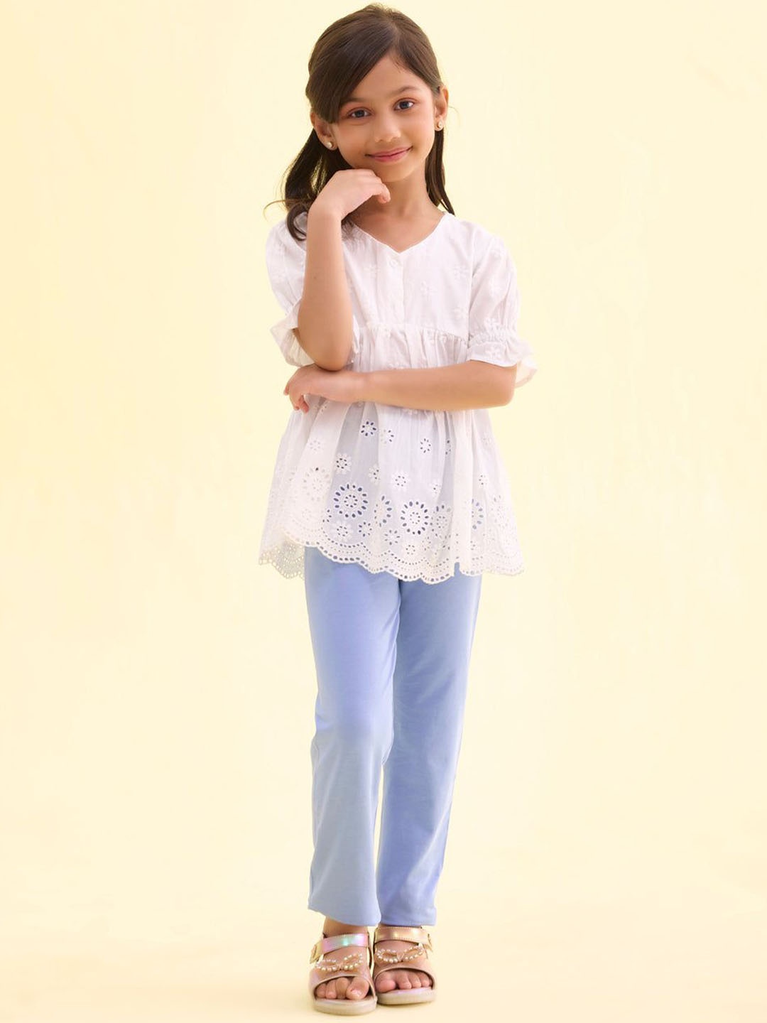 

Go Colors Girls Ankle-Length Leggings, Blue