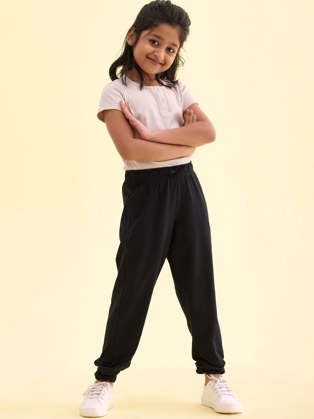 

Go Colors Girls Mid Rise Track Pants, Black