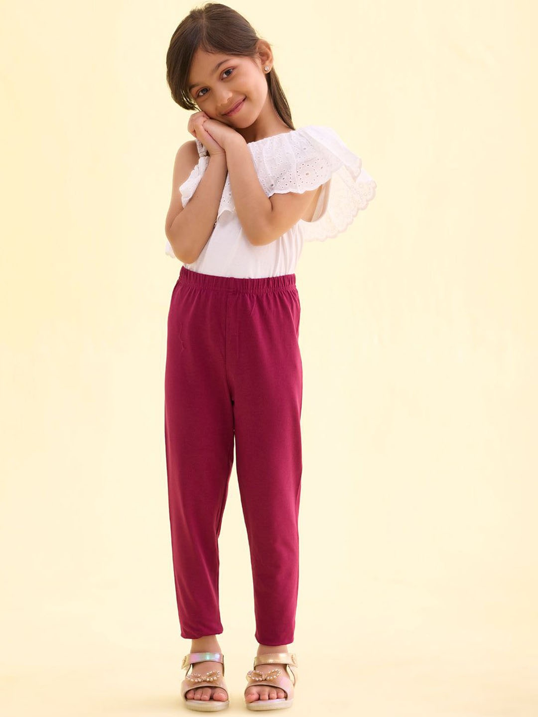 

Go Colors Girls Slim Fit Ankle Length Leggings, Violet