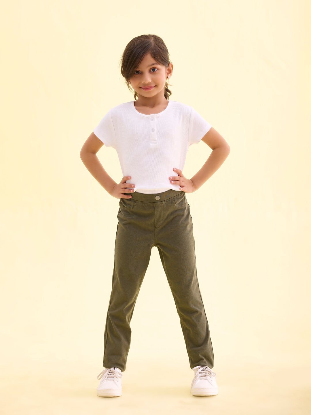 

Go Colors Girls Slim Fit Jeggings, Green