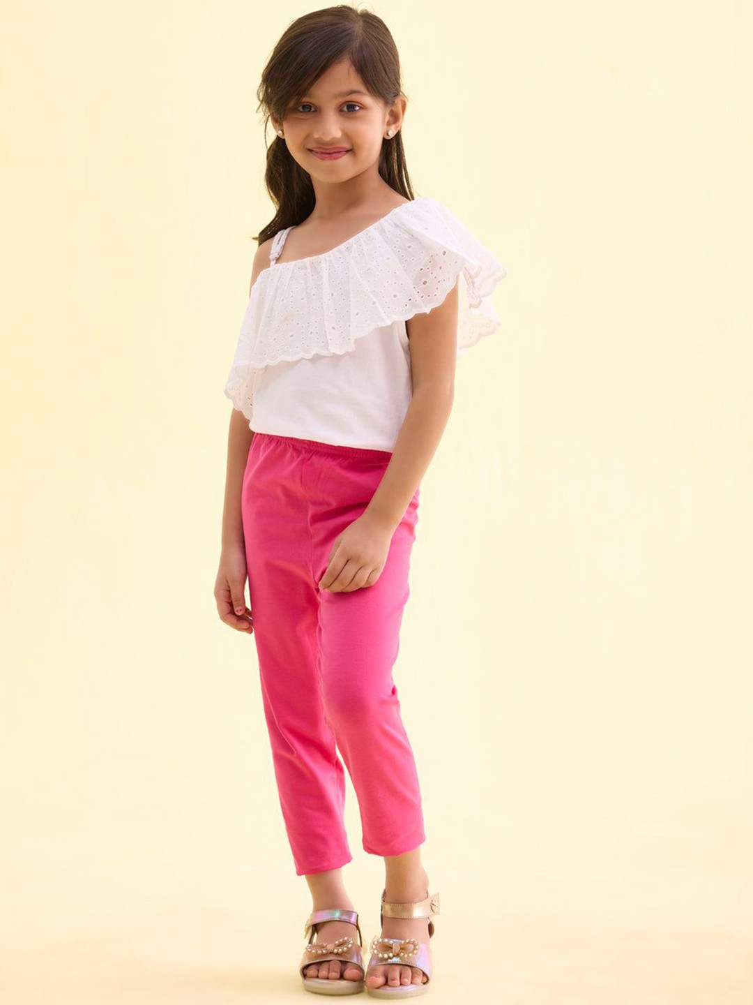 

Go Colors Girls Three- Fourth Length Leggings, Rose