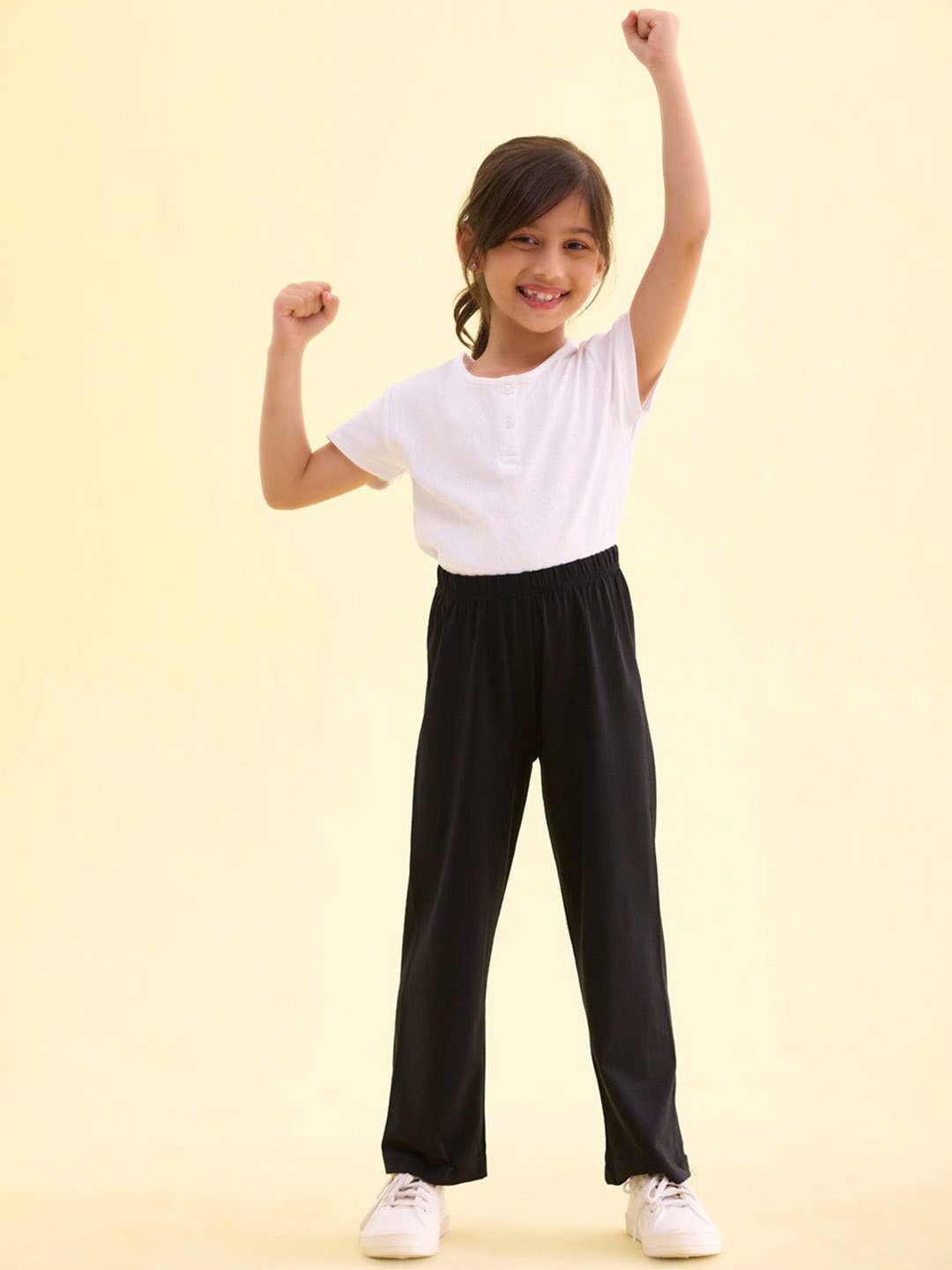 

Go Colors Girls Mid Rise Track Pants, Black