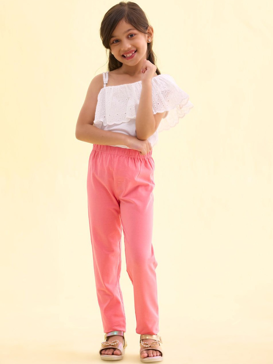 

Go Colors Girls Slim Fit Ankle Length Leggings, Pink