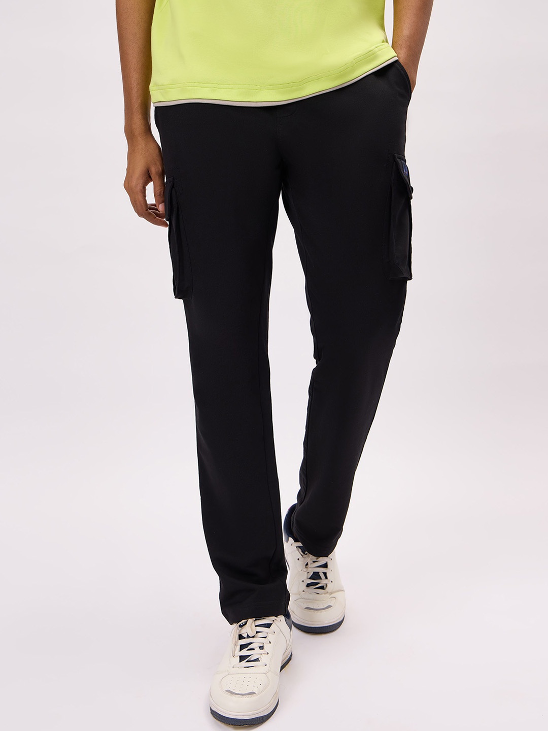 

Bombay High Men Cotton Mid Rise Straight Fit Track Pants, Black