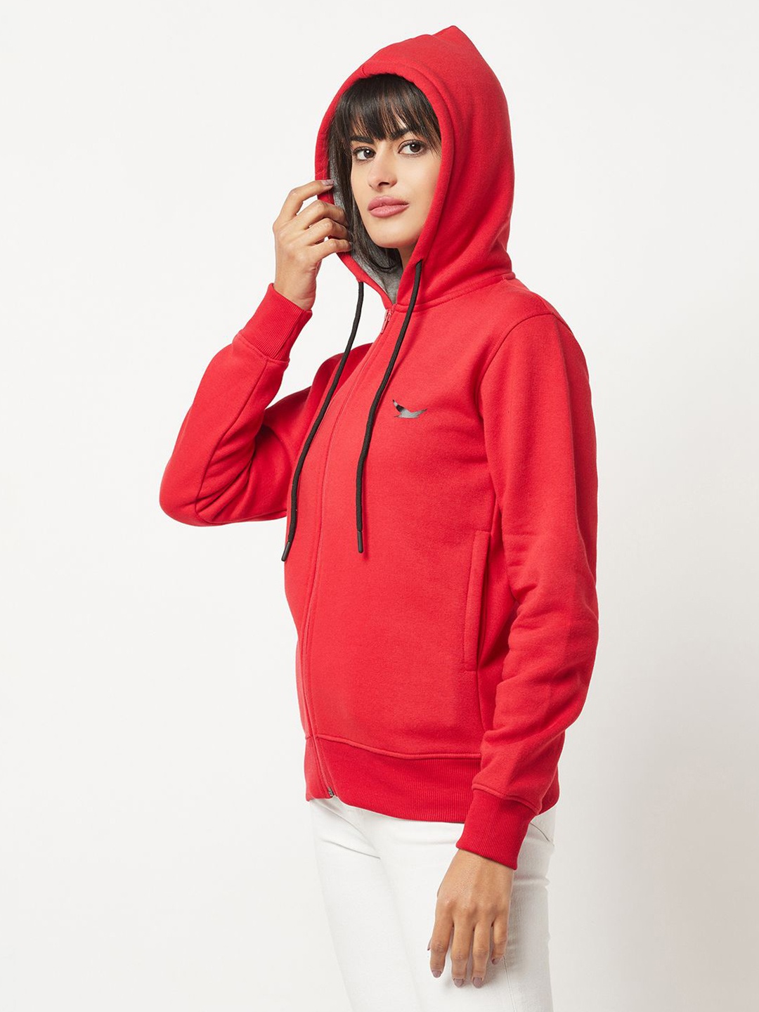 

HiFlyers Women Hooded Sweatshirt, Red