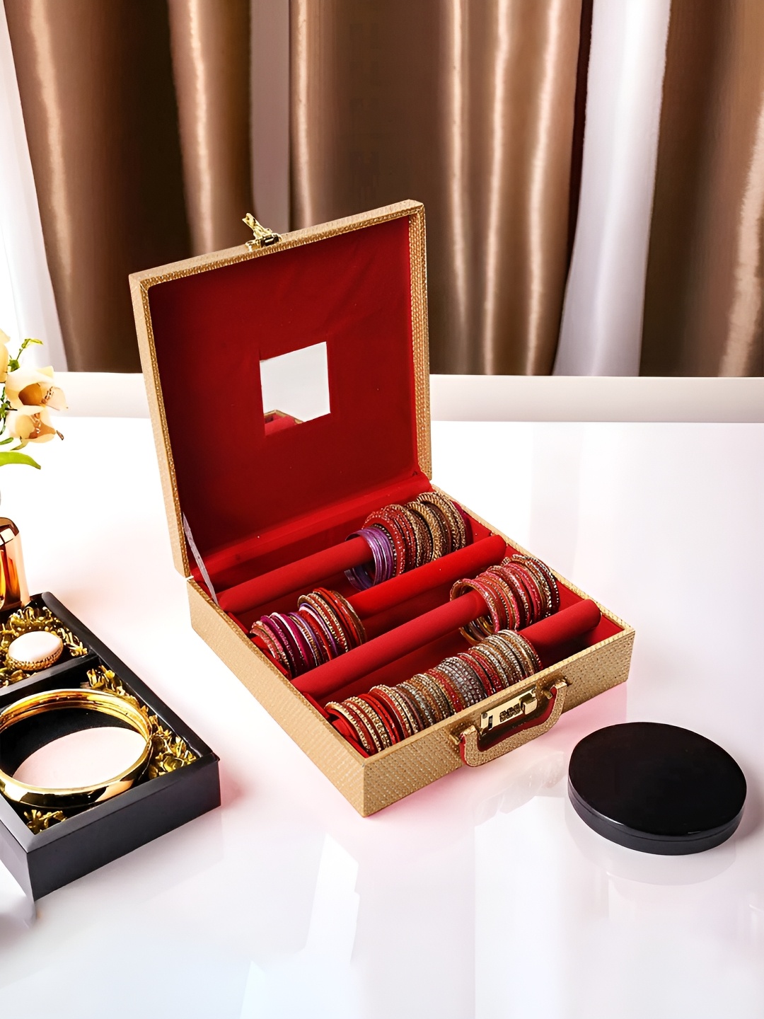 

Kuber Industries Cream-Coloured & Red Regular Jewellery Organisers