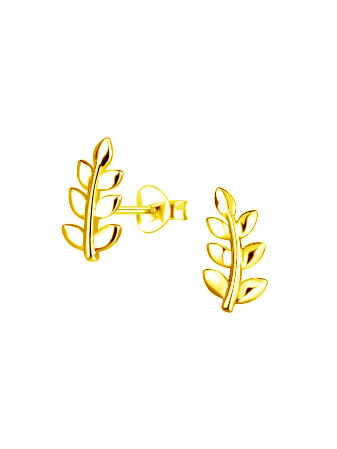 

Goldnera Leaf Shaped Studs Earrings, Gold