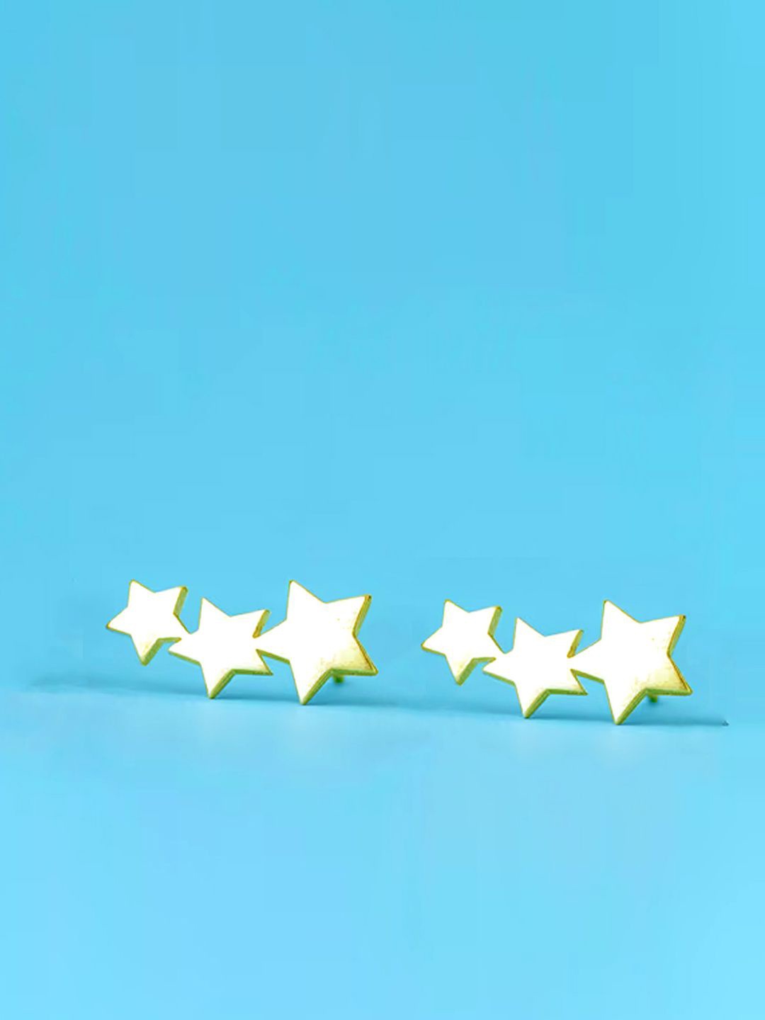 

Goldnera Star Shaped Brass Studs Earrings, Gold