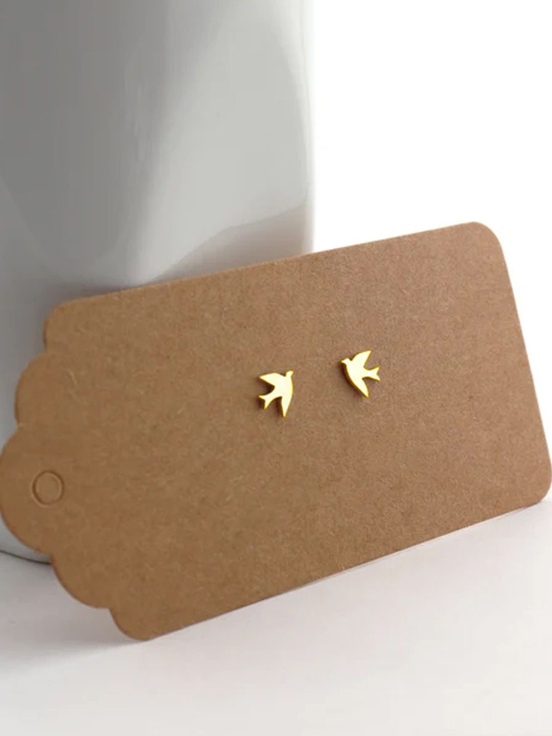 

Goldnera Flying Bird Shaped Brass Studs Earrings, Gold