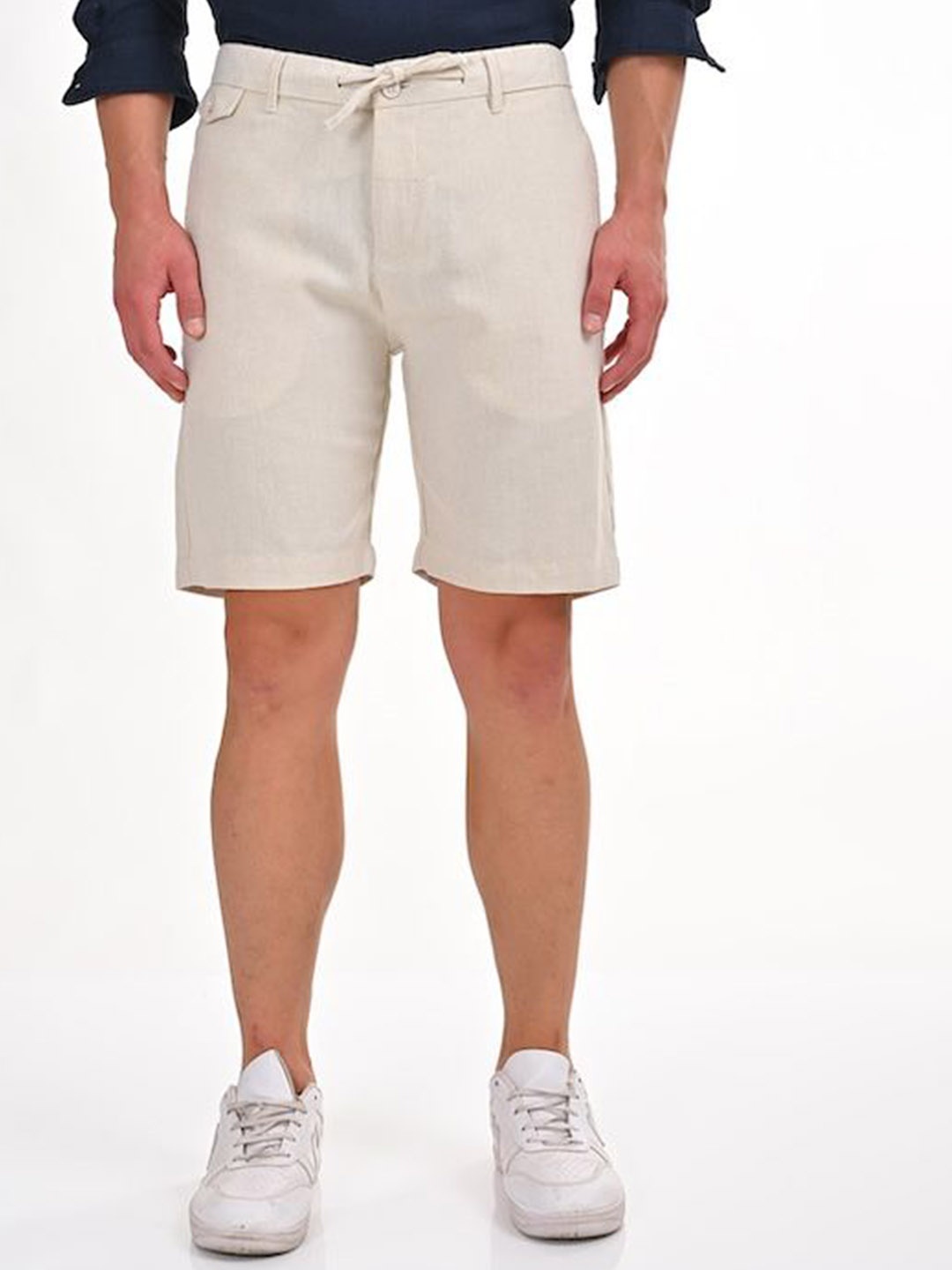

POE Men Solid Slim Fit Shorts, Beige