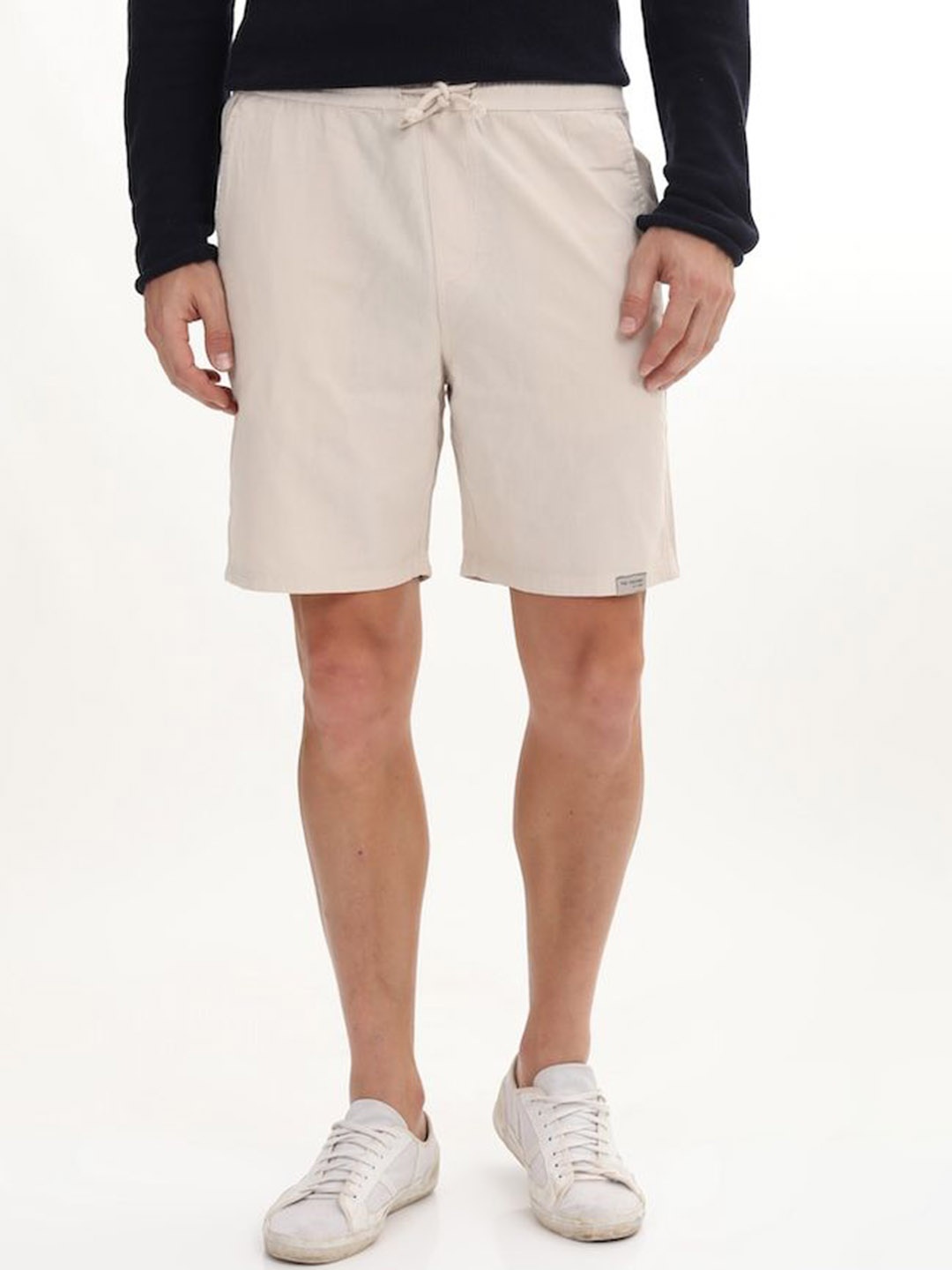 

POE Men Slim Fit Mid-Rise Shorts, Cream
