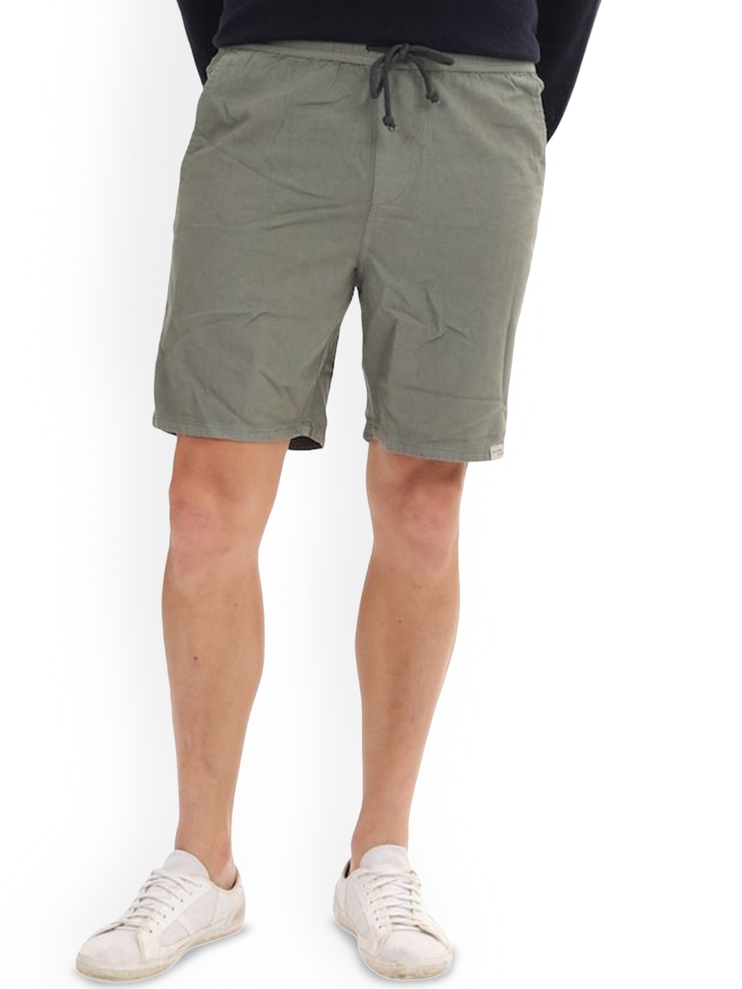 

POE Men Slim Fit Linen Shorts, Green