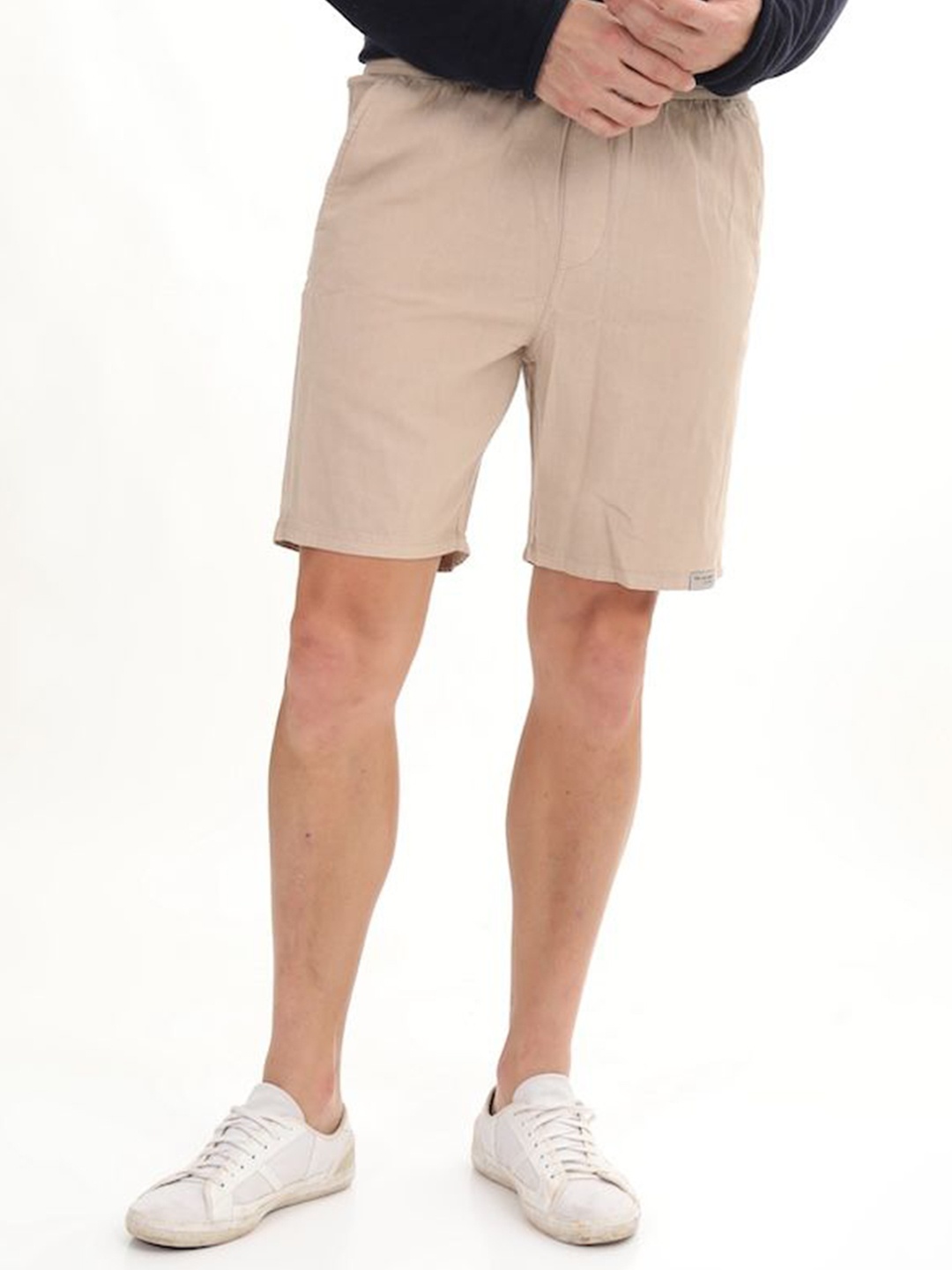 

POE Men Slim Fit Shorts, Beige