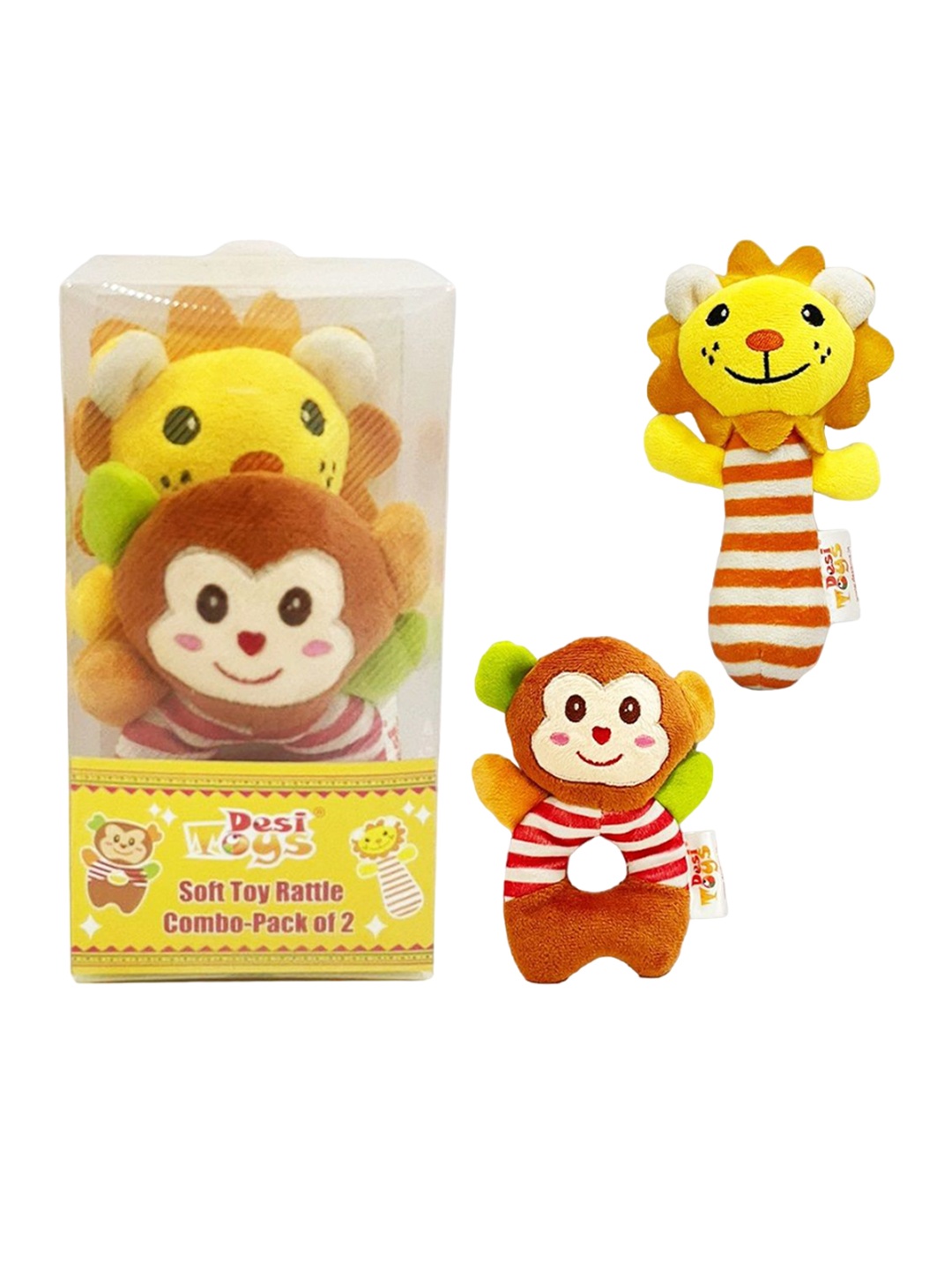 

Desi Toys Pack of 2 Cotton Doll Soft Toys and Dolls, Yellow