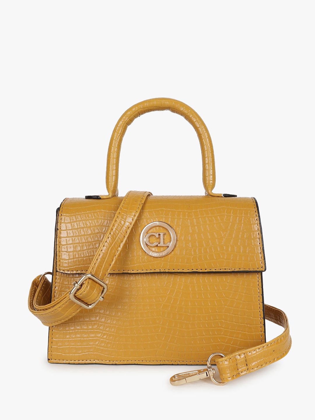 

Carlton London Women Textured Structured Satchel, Mustard