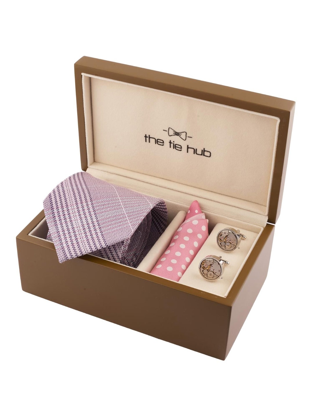 

The Tie Hub Men Accessory Gift Set of, Pink