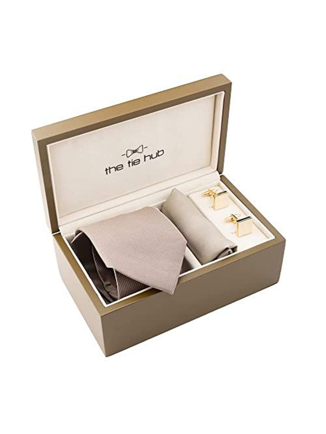 

The Tie Hub Men Accessory Gift Set of Necktie Combo set, Brown