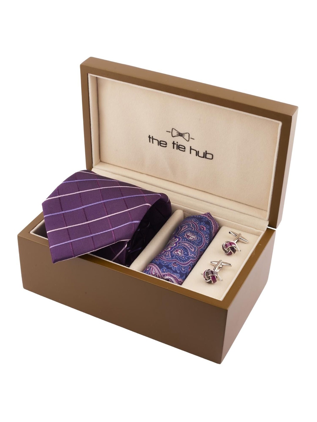 

The Tie Hub Men Accessory Gift Set of Necktie Combo set, Purple