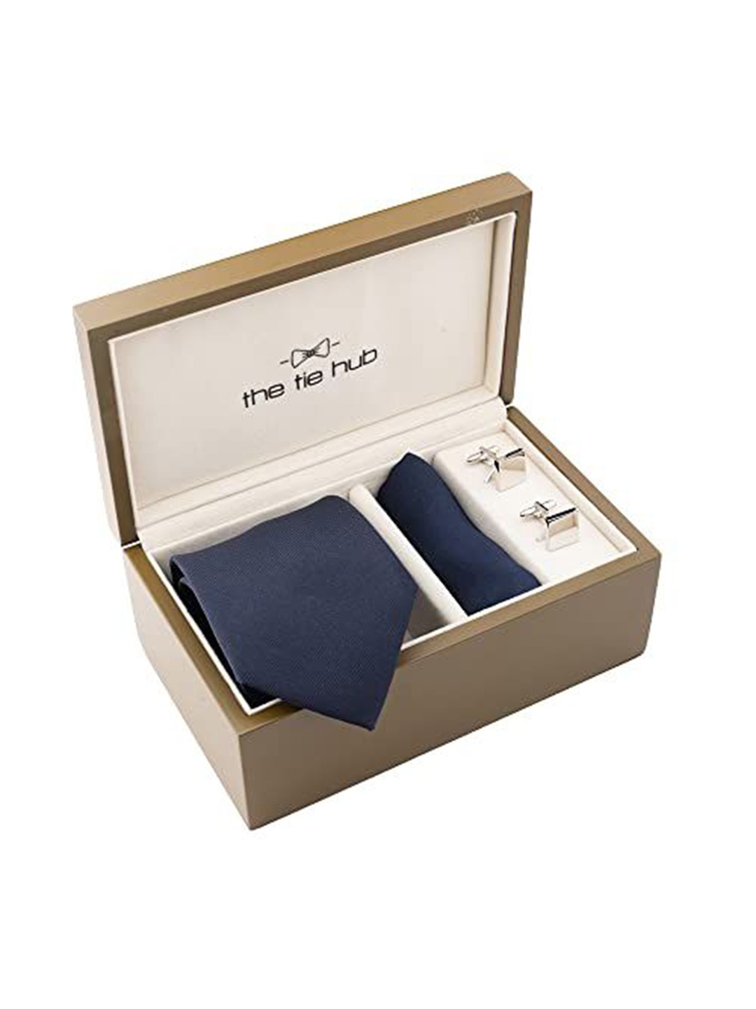 

The Tie Hub Men Accessory Gift Set of Necktie Combo set, Navy blue