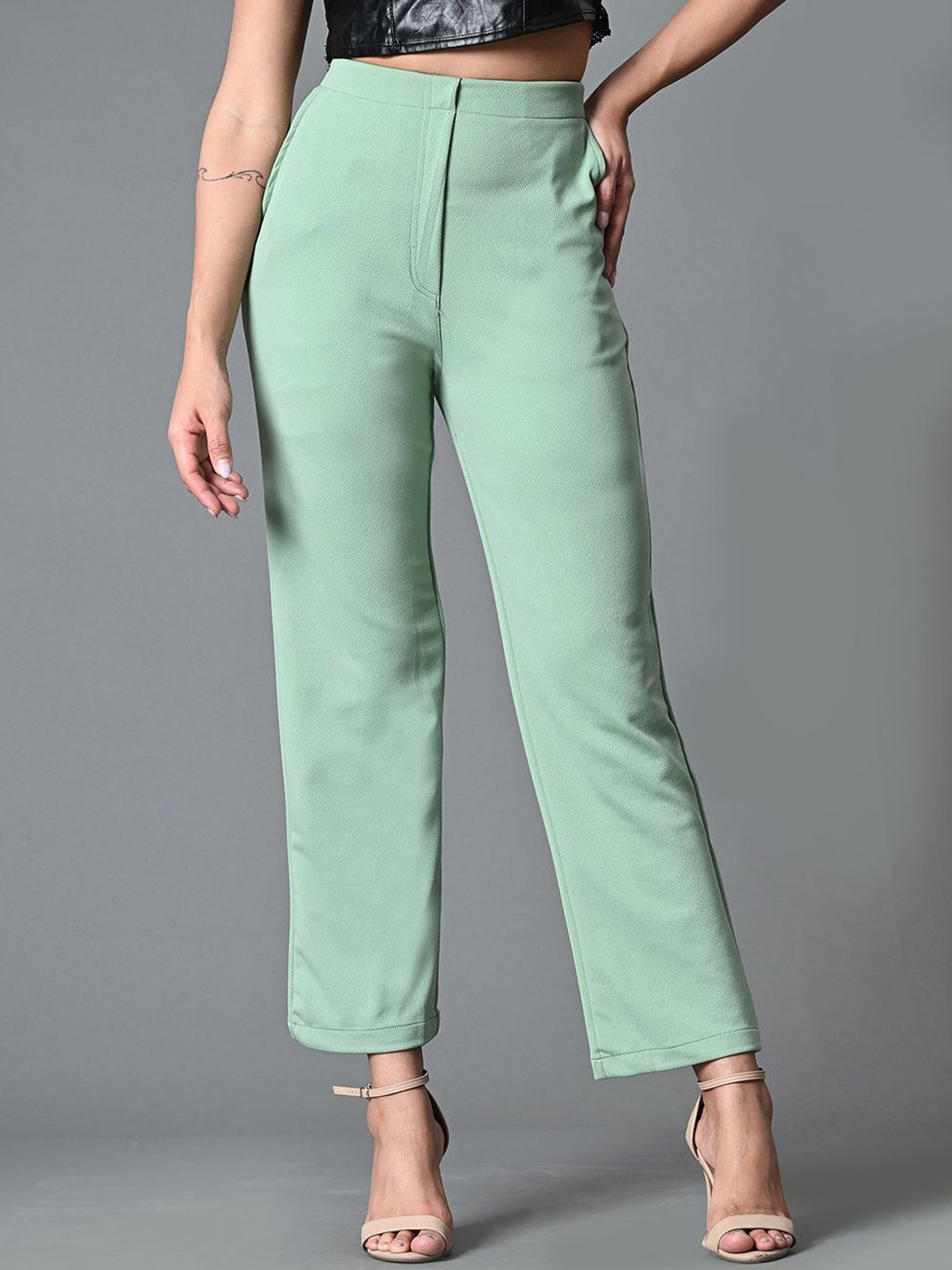Roadster Straight-Fit Regular Trousers, Green