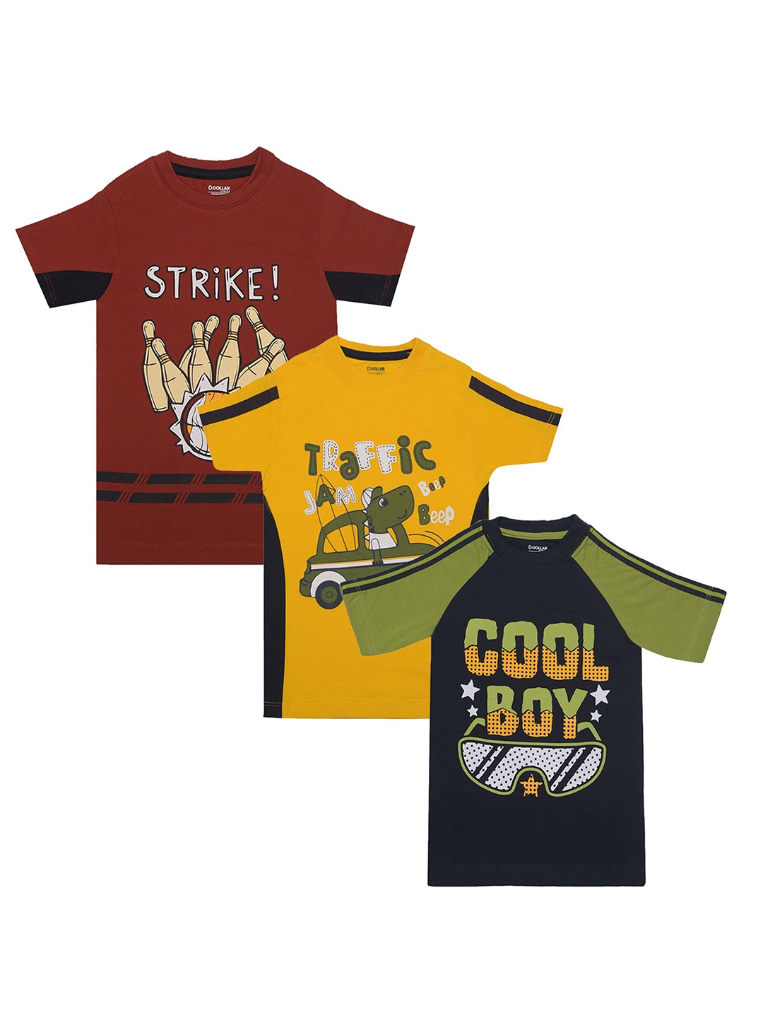 

Dollar Champion Kidswear Boys Pack Of 3 Graphic Printed T-shirt, Burgundy
