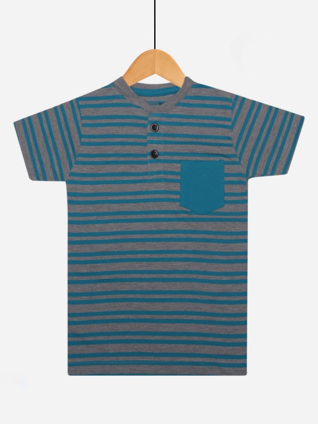 

Dollar Champion Kidswear Boys Striped Pockets T-shirt, Grey