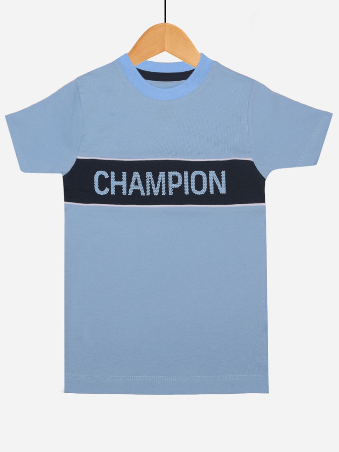 

Dollar Champion Kidswear Boys Graphic Printed Round Neck Cotton T-Shirt, Blue