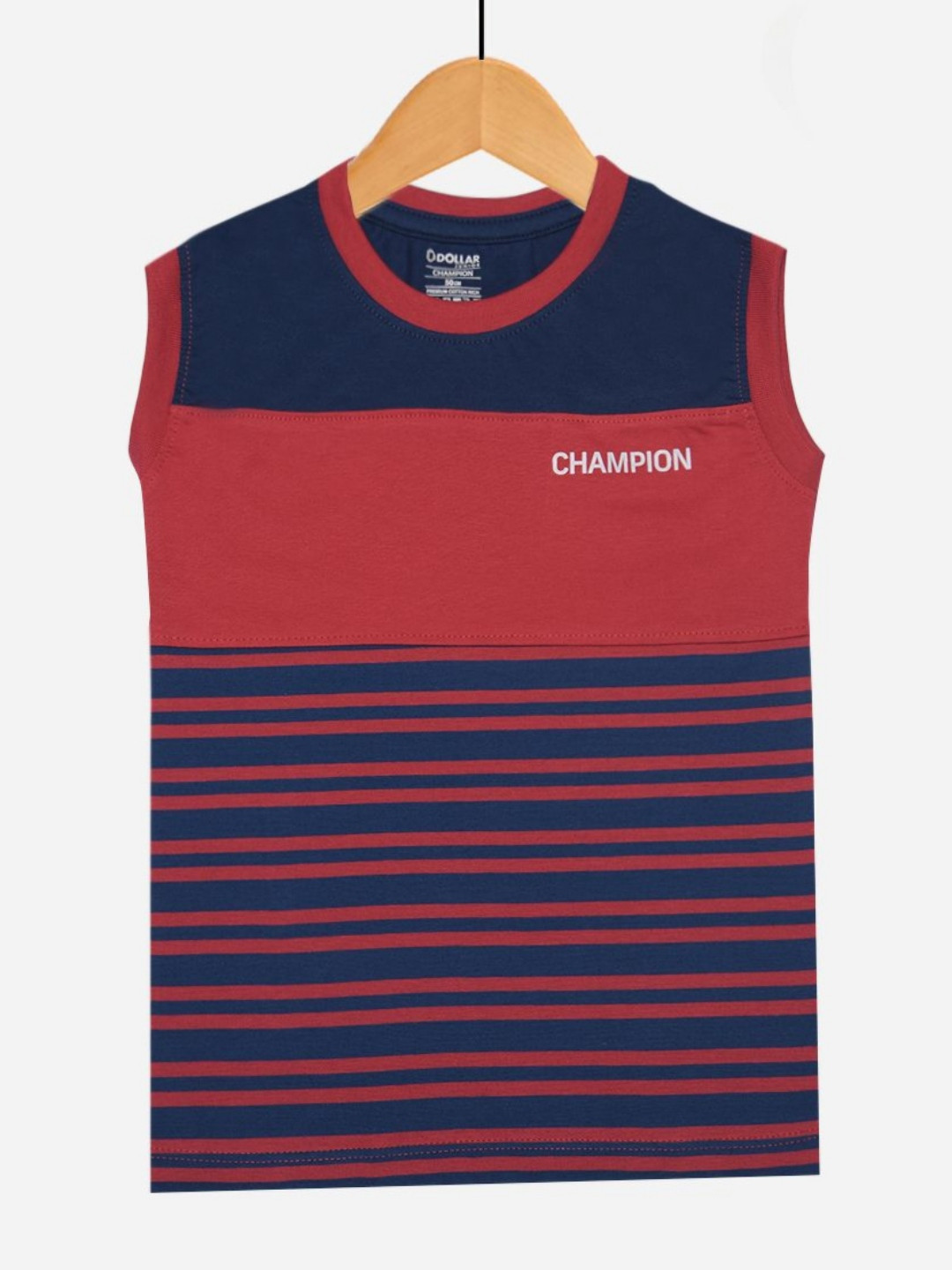 

Dollar Champion Kidswear Boys Round Neck Striped T-shirt, Navy blue