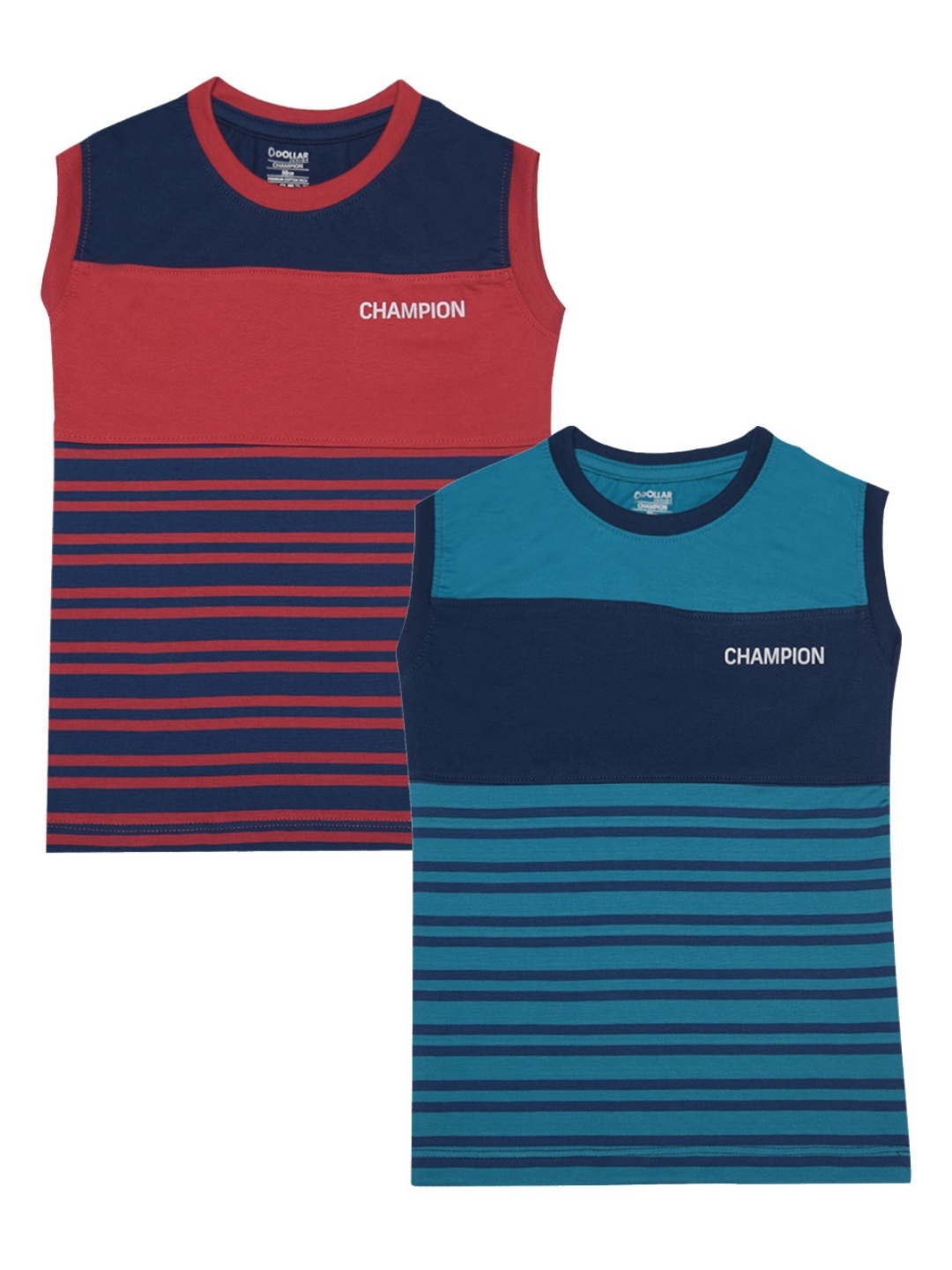 

Dollar Champion Kidswear Boys Pack Of 2 Striped T-shirt, Red