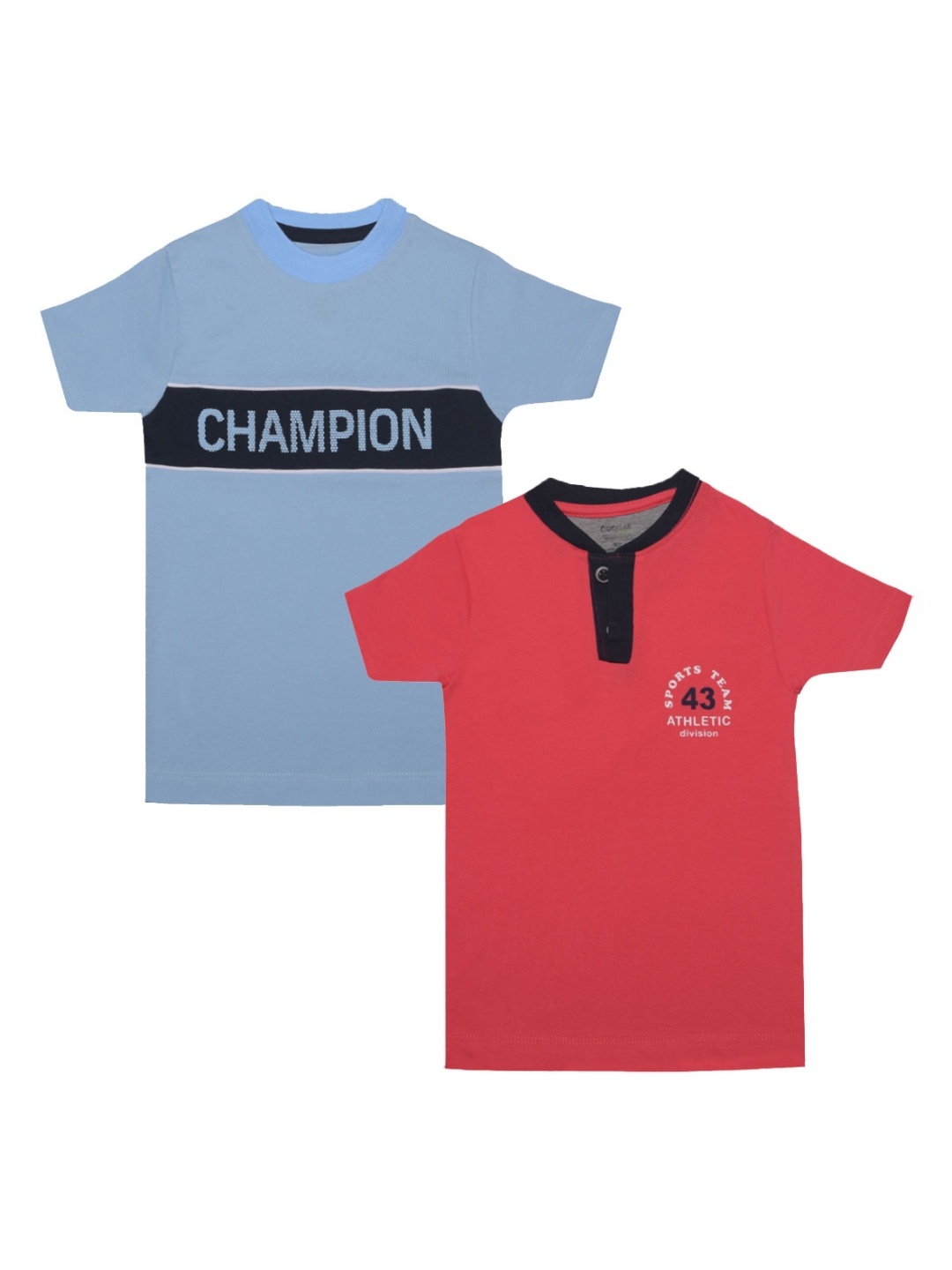 Dollar Champion Kidswear Boys Pack Of 2 Solid T-shirts, Blue