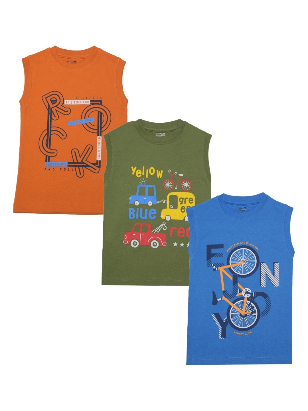 

Dollar Champion Kidswear Boys Pack Of 3 Printed T-shirt, Orange