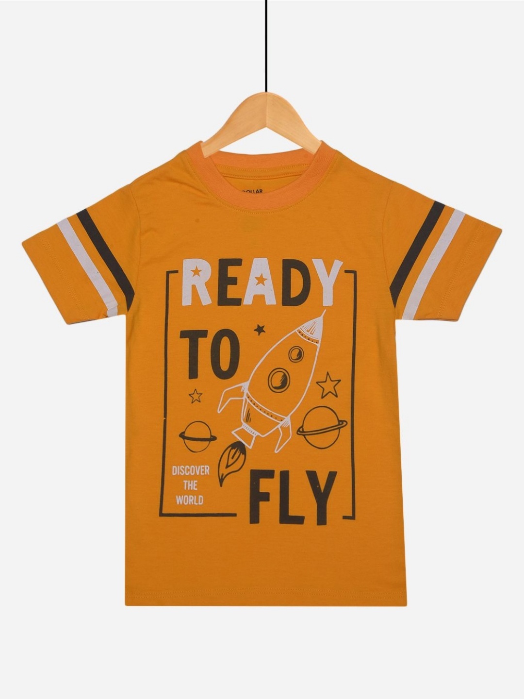 

Dollar Champion Kidswear Boys Graphic Printed Round Neck Cotton T-Shirt, Yellow