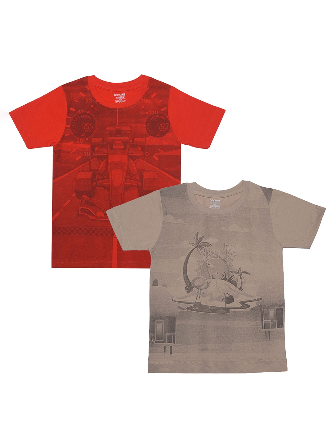 

Dollar Champion Kidswear Boys Pack Of 2 Printed T-shirt, Red