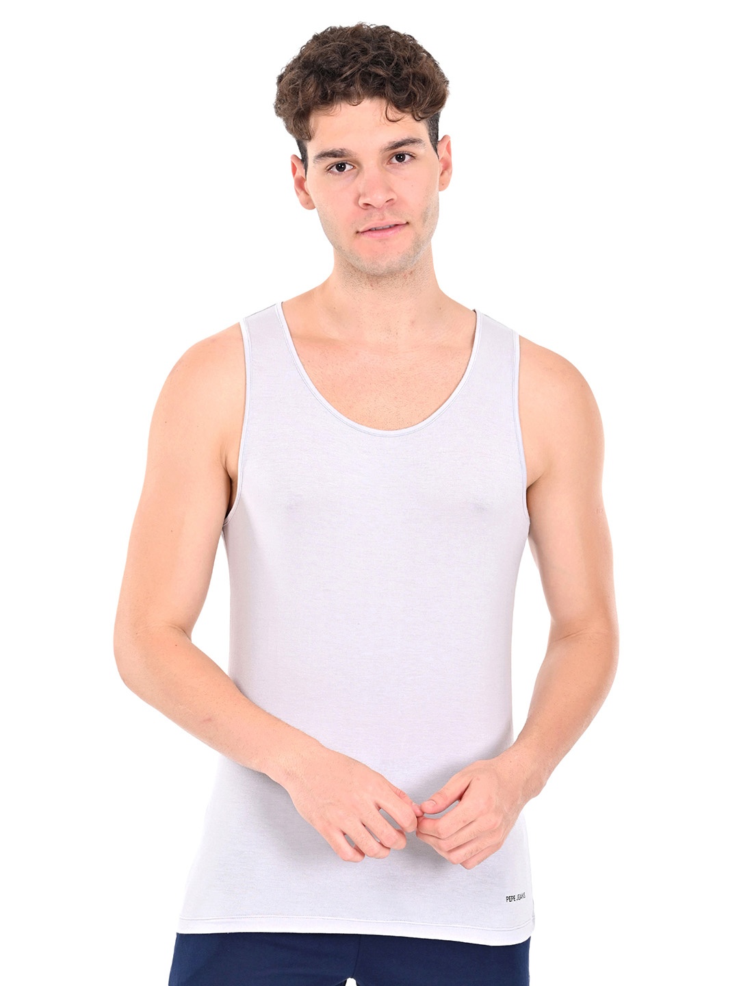 

Pepe Jeans Men Basic Innerwear Vests OPV01-01N-GRG, White