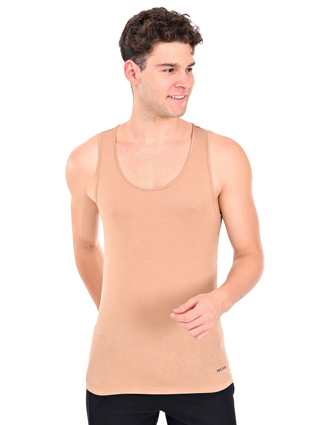 

Pepe Jeans Men Sleeveless Innerwear Vests OPV01-01N-TNB, Brown
