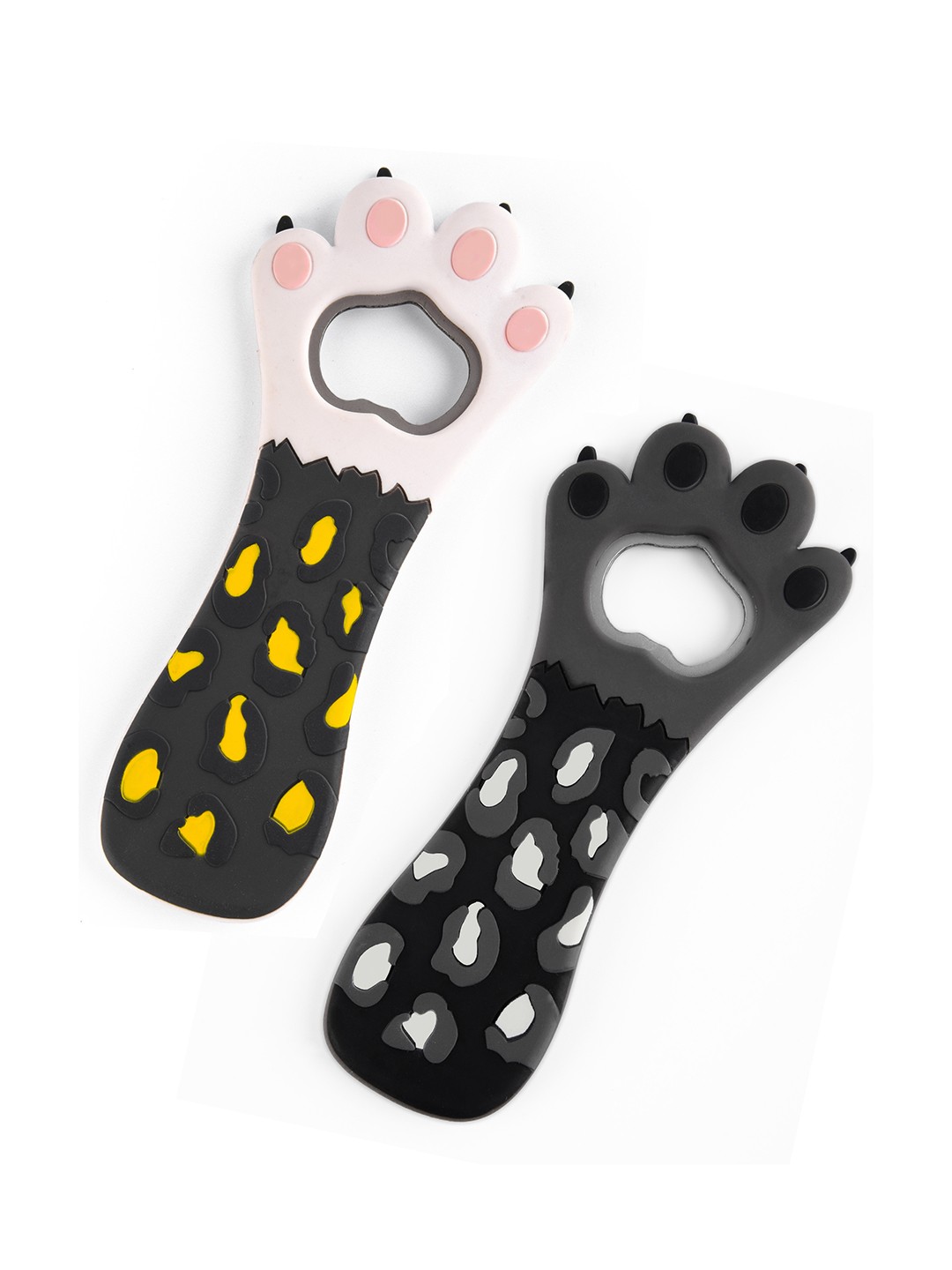 

COMICSENSE Black & Yellow 2 Pieces Cat Paw Shape Bottle Openers