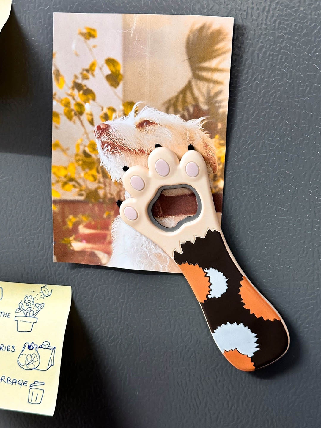 

COMICSENSE Brown & White Printed Cat Paw Shape Bottle Opener