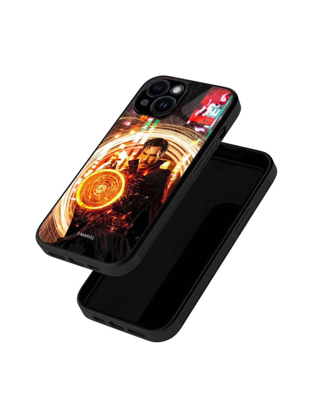 

macmerise Superhero Printed iPhone 15 Back Case Mobile Accessories, Black