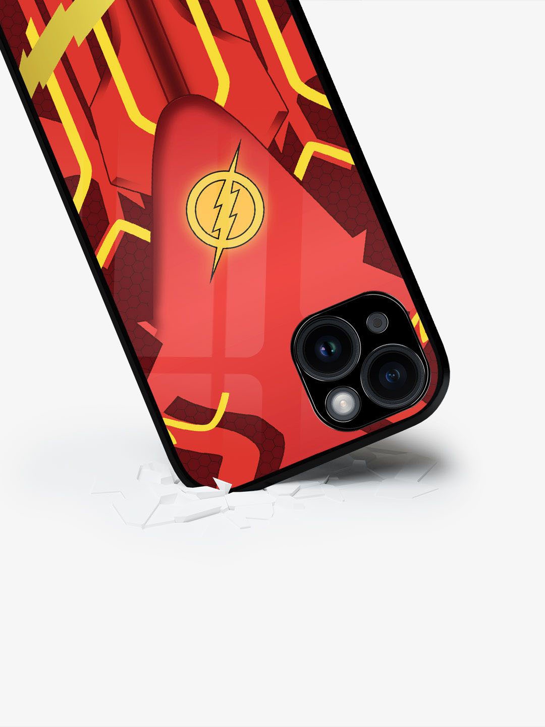 

macmerise Superhero Printed iPhone 15 Plus Back Case Mobile Accessories, Red