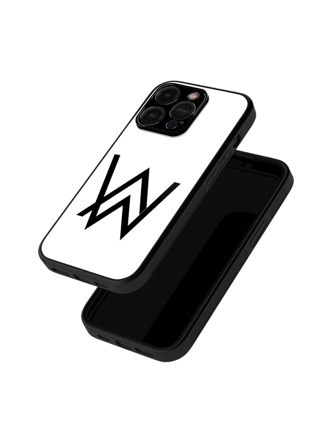 

macmerise Geometric Printed iPhone 15 Pro Back Case Mobile Accessories, White