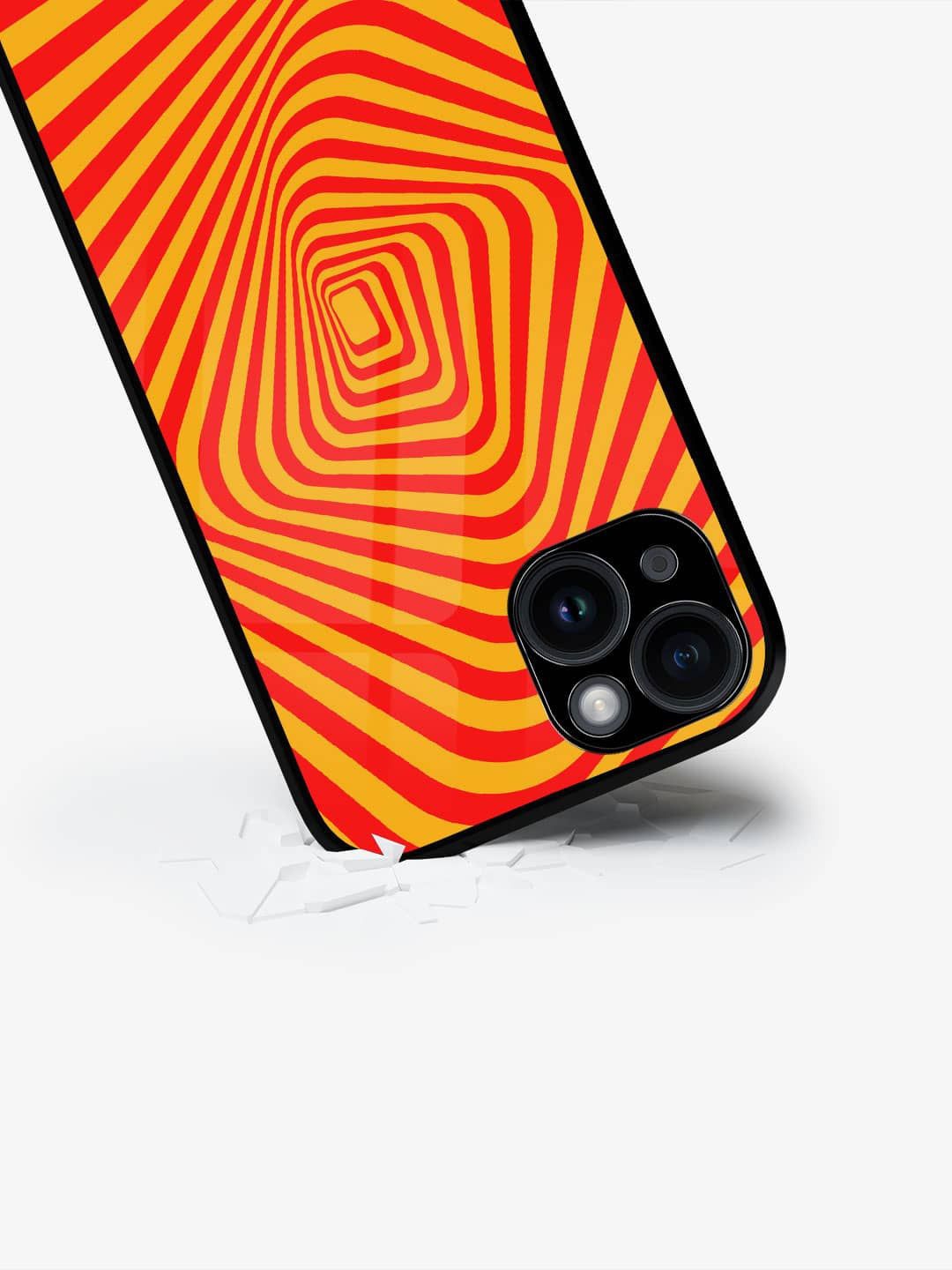 

macmerise Abstract Printed iPhone 15 Plus Back Case Mobile Accessories, Yellow