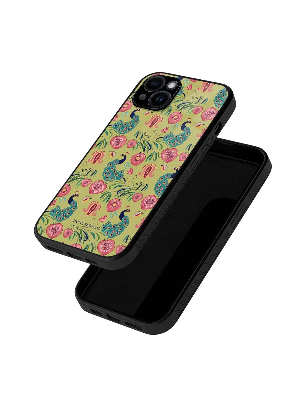 

macmerise Floral Printed iPhone 15 Plus Back Case Mobile Accessories, Green