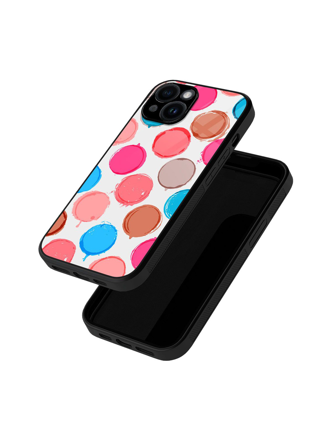 

macmerise Geometric Printed iPhone 15 Back Case Mobile Accessories, White