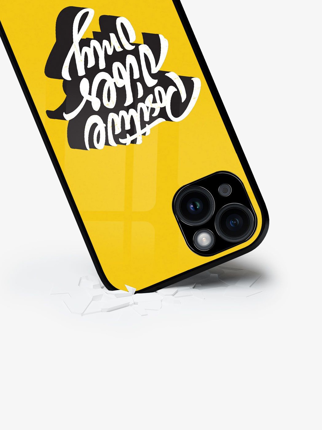 

macmerise Typography Printed iPhone 15 Plus Back Case Mobile Accessories, Yellow